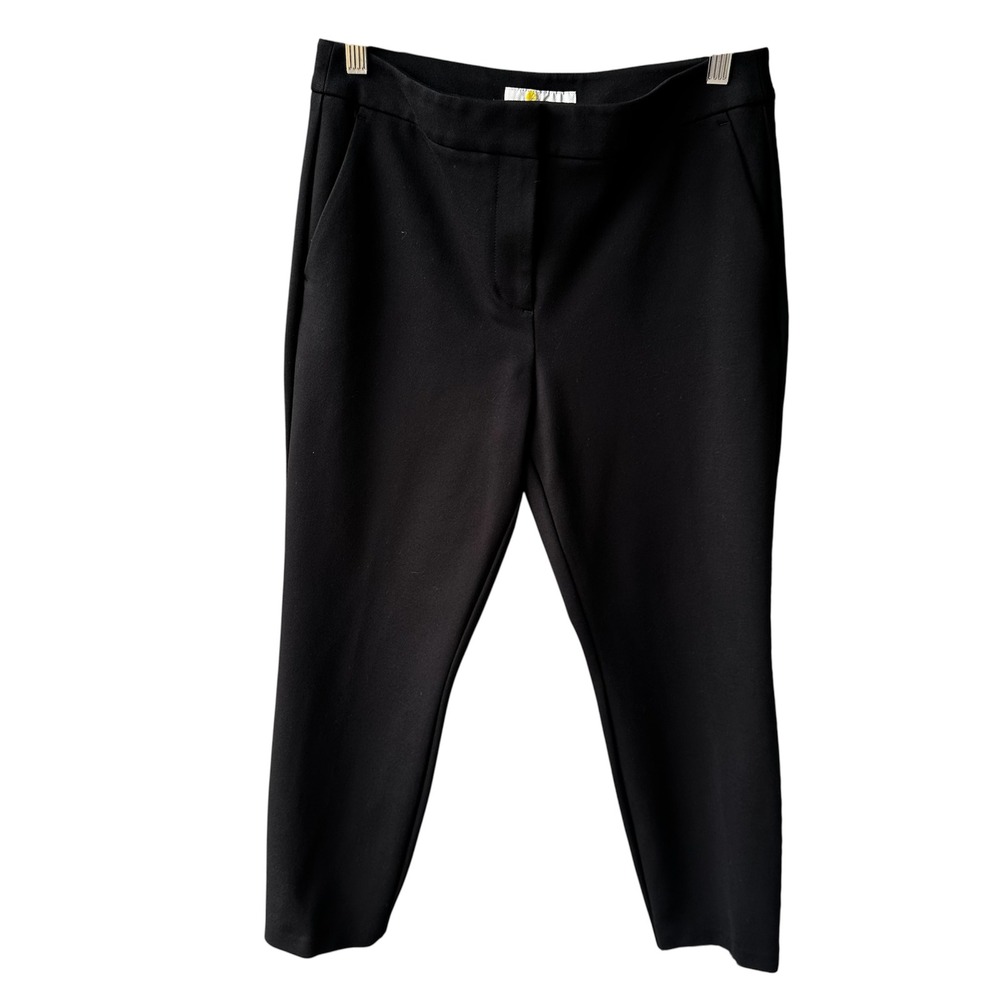 Boden Dress Pants Trousers Black Ankle Straight Stretch Workwear Size 8 Petite